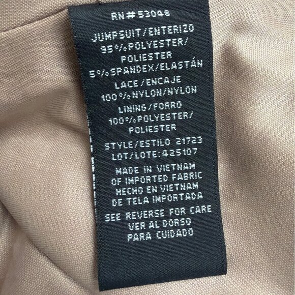 Nightway Womens Black Sequin Embellished Halter Jumpsuit Mesh Overlay Size 8 - Picture 10 of 10